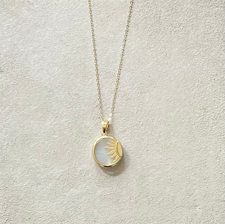 Sun & Pearl Gold Fill Necklace Sample Sale