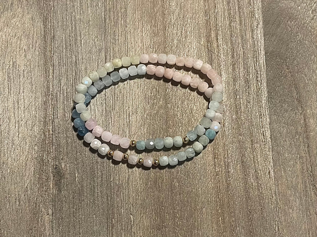 Morganite & Aquamarine Candy Bracelet