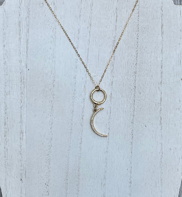 Sample Sale Pave Moon Necklace