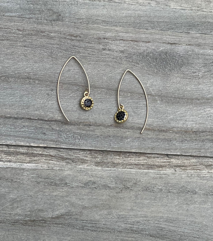 Black Pave Gold Fill Earring Sample Sale