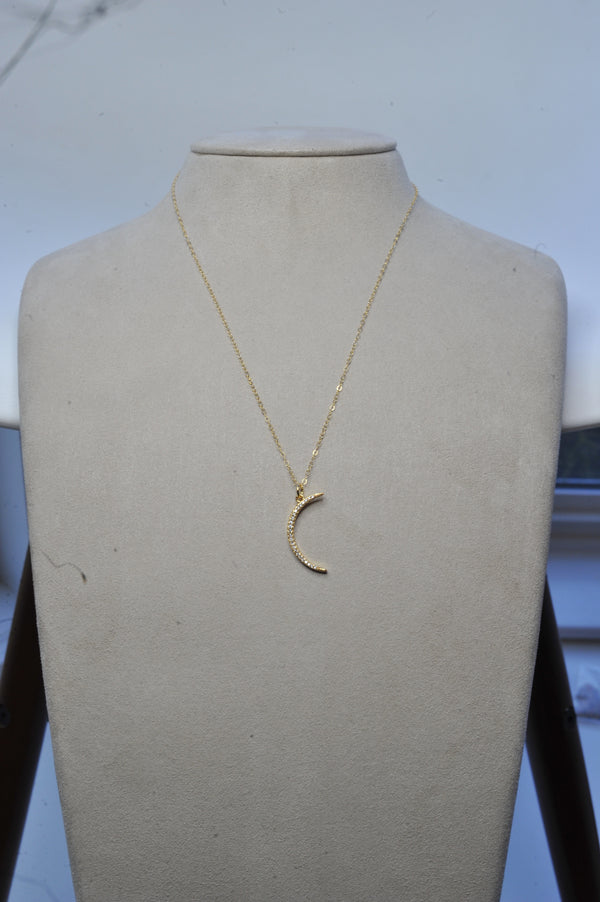WJ41 Pave Moon Necklace