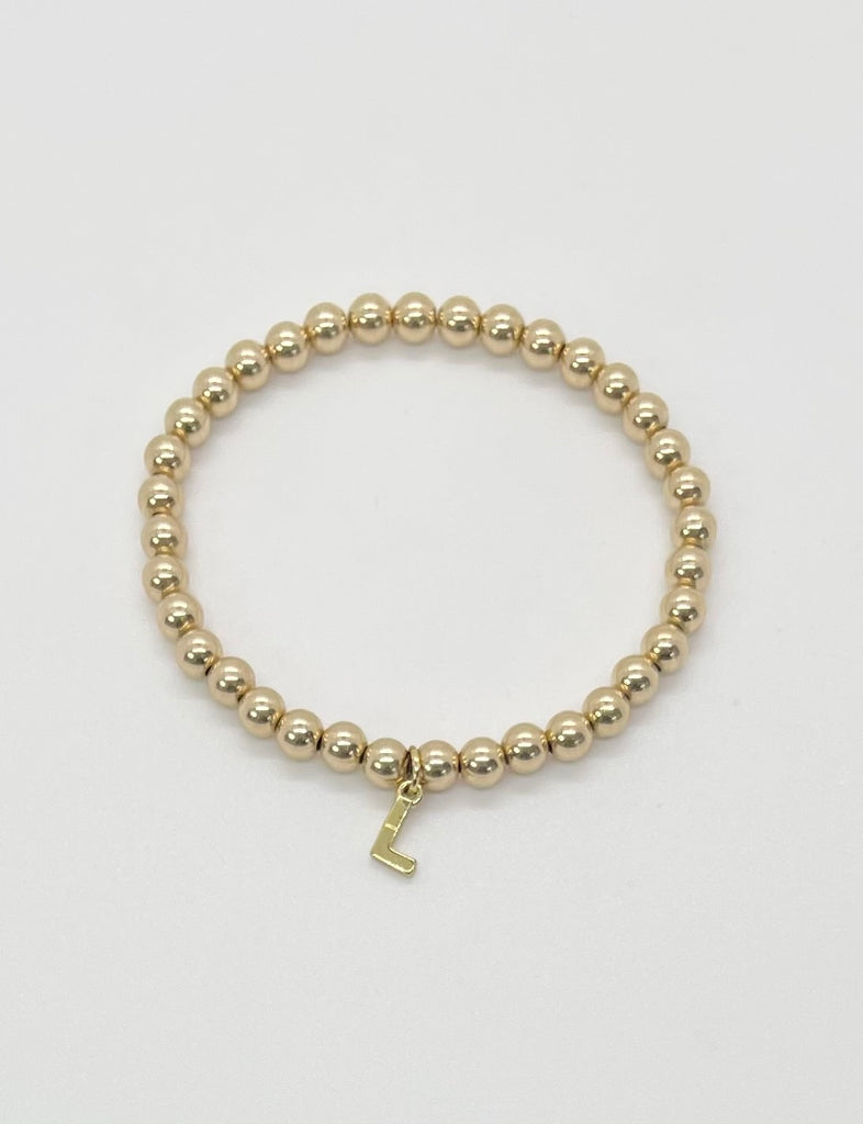 Gold Bead Initial Bracelet WJ87