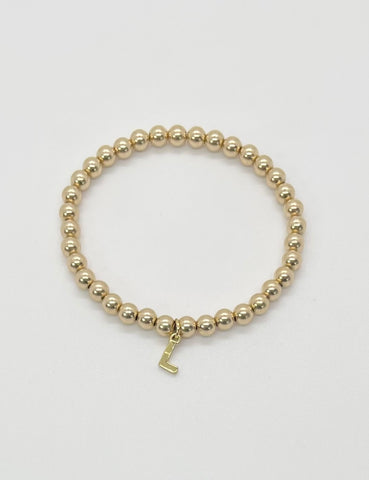 Gold Bead Initial Bracelet WJ87